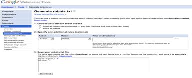 Generaeur de robots.txt par Google